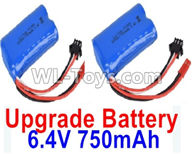 Wltoys 18405 Parts-Upgrade RC Batteries,6.4V 750mAh battery(2pcs)-52X32X16mm,Wltoys 18405 RC Crawler Car Spare Parts Replacement Accessories,1:18 18405 4wd RC rock racing car Parts,On Road Drift Racing Truck Car Parts